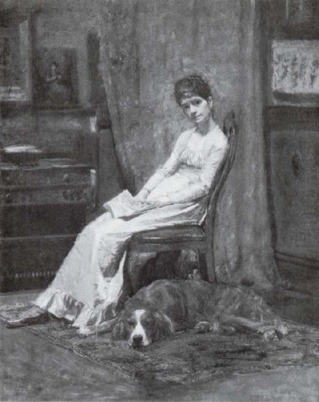Portrait Einer Dame mit Setter, Thomas Eakins